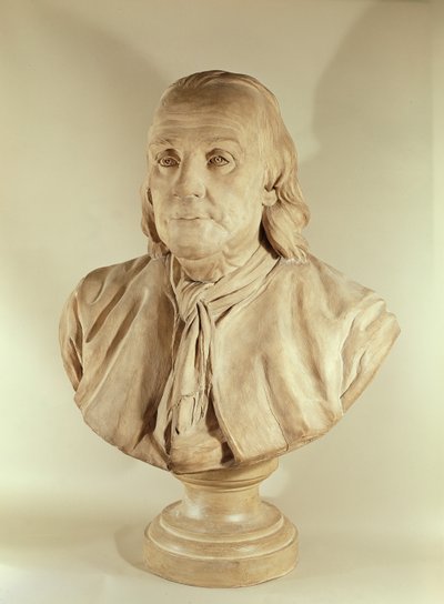 Busto de Benjamin Franklin (terracota) de Jean Jacques Caffieri