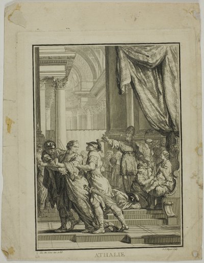 Frontispicio de Athalie, Acto V, Escena VI, de las Oeuvres de Racine de Jean Jacques Flipart