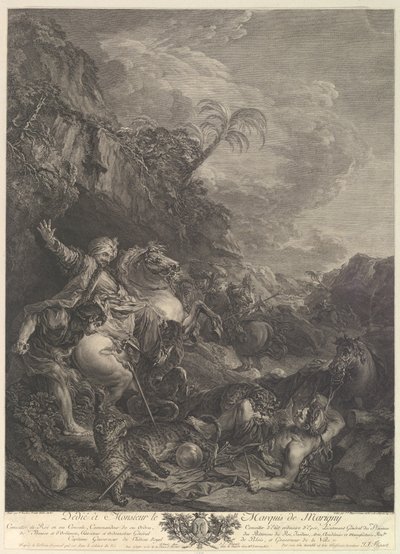 La caza del tigre, siglo XVIII de Jean Jacques Flipart