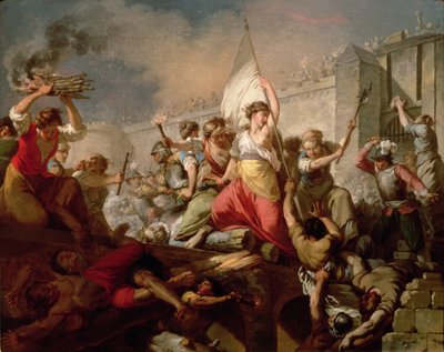 Jeanne Hachette en el sitio de Beauvais en 1472, 1778 de Jean Jacques Francois Le Barbier