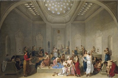 Baño turco Hammam, 1785 de Jean Jacques Francois Le Barbier