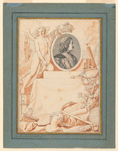 Dibujo, Frontispicio para una Historia de Pedro el Grande, ca. 1780 de Jean Jacques Francois Le Barbier