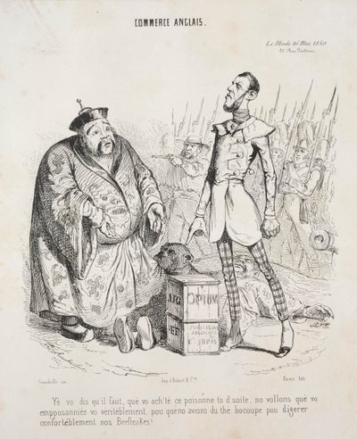 Comercio inglés. Yé vo dis quil faut, que vo achte ce poisonne to dsuite..., 1840 de Jean Jacques Grandville