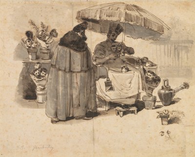 Estudio para "Au Bouquet de persil" de Jean Jacques Grandville