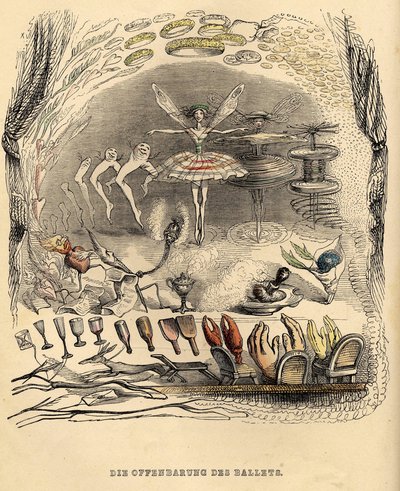 Las revelaciones del Ballet, 1840s de Jean Jacques Grandville