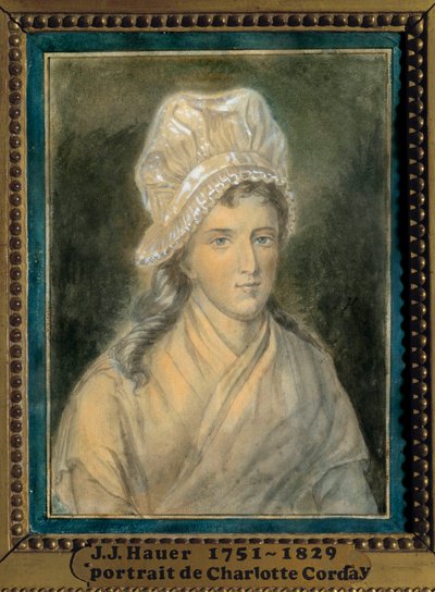 Retrato de Charlotte Corday (1768-1793) de Jean Jacques Hauer