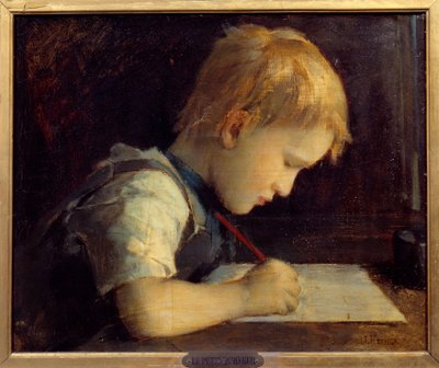 El pequeño escritor Paul Henner (1860-1867) sobrino del artista de Jean Jacques Henner