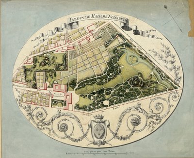 Plano de la finca Montreuil de Madame Elisabeth, 1788 de Jean Jacques Huvé