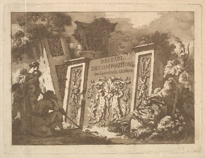 Frontispicio, de Recueil de Compositions par Lagrenée Le Jeune Collection of Compositio..., 1782 de Jean Jacques Lagrenee