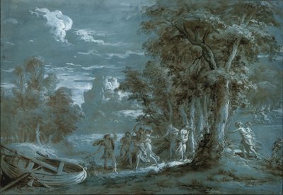 Paisaje con una escena de Telémaco de Fénelon de Jean Jacques Lagrenee