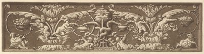 Friso ornamental con putti y serpientes entrelazadas, de Recueil de Différentes Compositi..., 1784 de Jean Jacques Lagrenee