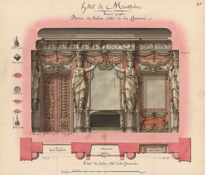 Hôtel Montholon. Proyecto de salón, 1786 de Jean Jacques Lequeu