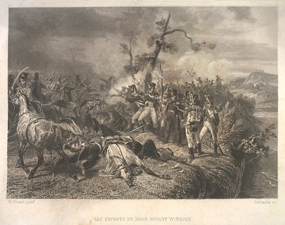 Batalla entre tropas rusas y caballería francesa cerca de Ostrovno 25-26 de julio de 1812 de Jean Jacques Outhwaite