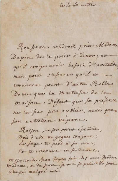 Correspondencia entre Jean-Jacques Rousseau y Louise Dupin (hacia 1754) (A05) de Jean Jacques Rousseau