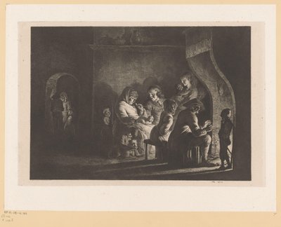 Familia campesina alrededor de una chimenea de Jean Jacques de Boissieu