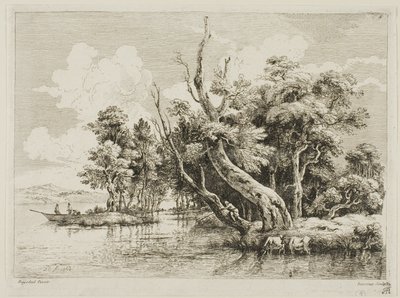 Grupo de árboles cerca del agua de Jean Jacques de Boissieu