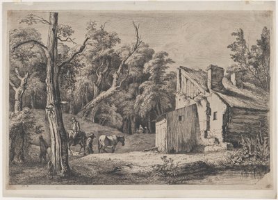Entrada al Bosque de Brie con Cabaña a la Derecha, 1772 de Jean Jacques de Boissieu