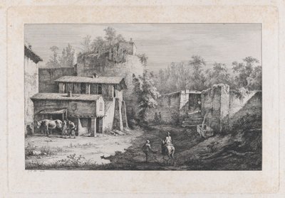 Paisaje con herrador, vista de Terrebasse, Francia de Jean Jacques de Boissieu