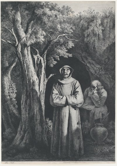 Monjes en el desierto, 1797 de Jean Jacques de Boissieu