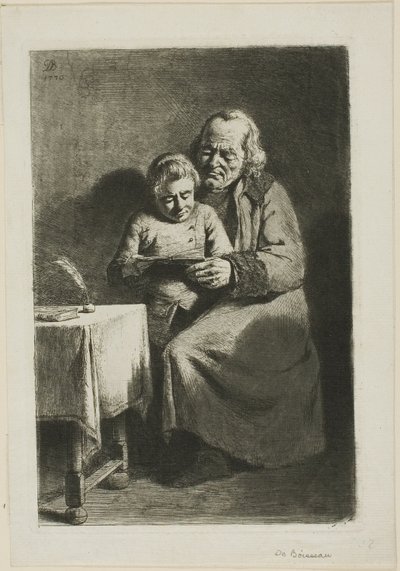 Viejo con un niño leyendo de Jean Jacques de Boissieu