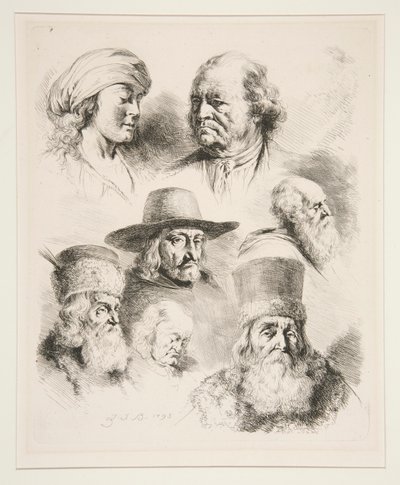 Siete cabezas de retrato de Jean Jacques de Boissieu