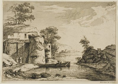 La Vieja Torre al Borde de un Río de Jean Jacques de Boissieu