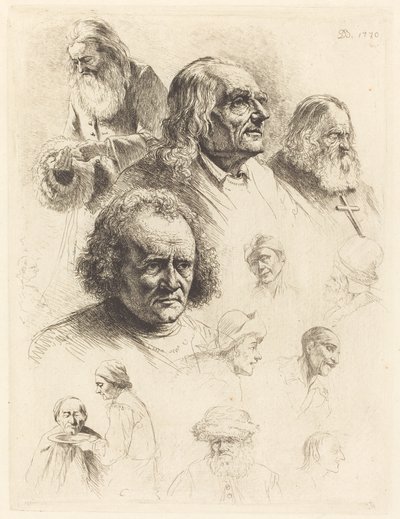 Trece estudios de cabezas de Jean Jacques de Boissieu