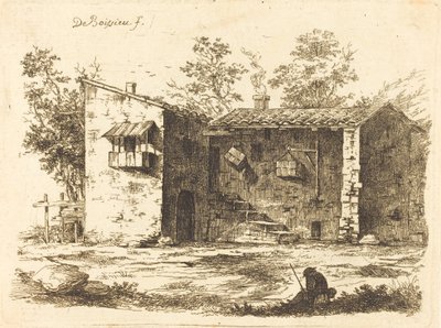 Dos casas con techos de tejas de Jean Jacques de Boissieu