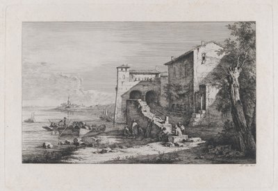 Vista de la antigua aduana en Roma de Jean Jacques de Boissieu