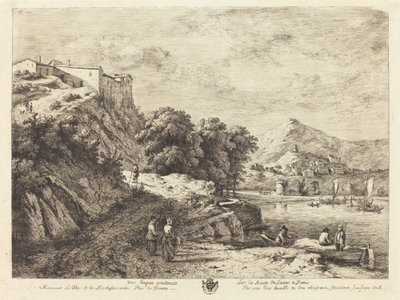 Vista de Aqua Pendente en la ruta de Siena a Roma de Jean Jacques de Boissieu
