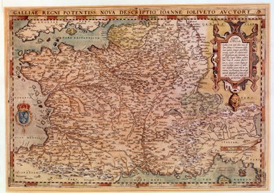 Mapa geográfico de Francia de Jean Jolivet (siglo XVI) 1570 París, B.N. de Jean Jolivet