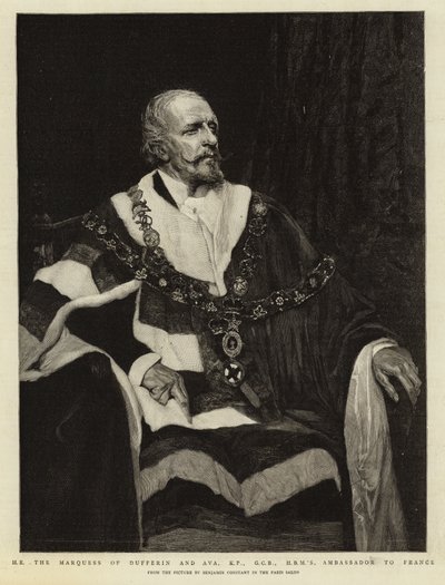 S.E. el Marqués de Dufferin y Ava, KP, GCB, Embajador de HBM en Francia de Jean Joseph Benjamin Constant