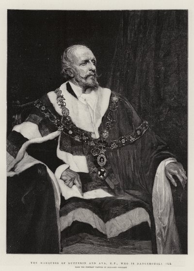 El Marqués de Dufferin y Ava, KP, que está gravemente enfermo de Jean Joseph Benjamin Constant