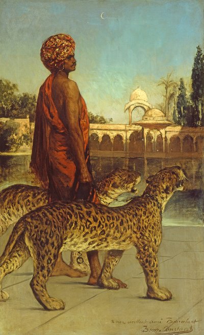 El guardia del palacio con dos leopardos de Jean Joseph Benjamin Constant
