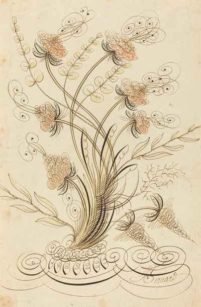 Flores caligráficas de Jean Joseph Bernard called Bernard de Paris