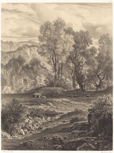 Paisaje con ovejas de Jean Joseph François Bellel