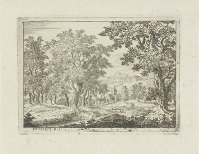 Paisaje de río lleno de árboles de Jean Joseph Hanson