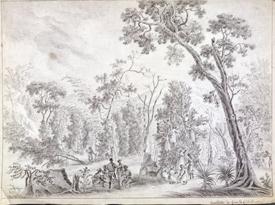 Cosecha de clavos en La Reunión, principios del siglo XIX de Jean Joseph Patu de Rosemont