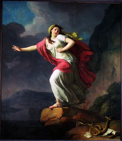 Safo arrojándose al mar, 1791 de Jean Joseph Taillasson