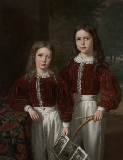 Retrato de dos niños, probablemente los hijos de M. Almeric Berthier, Conde de LaSalle de Jean Joseph Vaudechamp