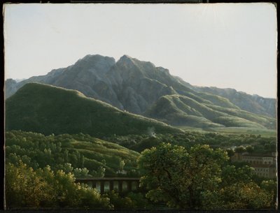 Vista del puente y de la ciudad de Cava, Reino de Nápoles de Jean Joseph Xavier Bidauld