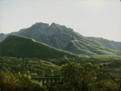 Vista del Puente y Parte de la Ciudad de Cava, Reino de Nápoles de Jean Joseph Xavier Bidauld