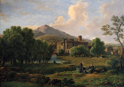 Vista del Convento de Grotta Ferrata, cerca de Roma, 1844 de Jean Joseph Xavier Bidauld