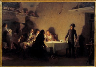 Cena en Beaucaire. Al final de su visita a la feria de Beaucaire el 29 de julio de 1793, Napoleón Bonaparte cena con dos comerciantes de Marsella, un nimois y un fabricante de Montpellier. Redacta el texto 