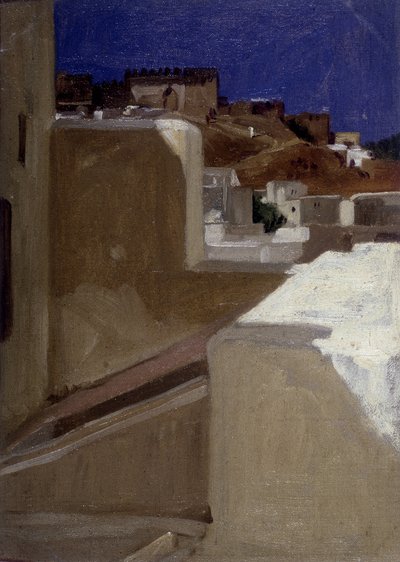 Vista de la casbah (kasbah) desde mi terraza por Lecomte du Nouy (1842-1923), Tánger de Jean Jules Antoine Lecomte du Nouy