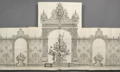 Diseño de las grandes rejas colocadas en la Plaza Real de Nancy en 1755 por orden de S. M. el Rey de Jean Lamour