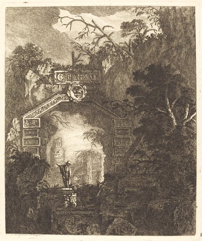 Figura de Pie bajo un Arco de Piedra de Jean Laurent Legeay