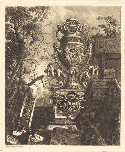 Jarrón con dos cabezas fantásticas de Jean Laurent Legeay