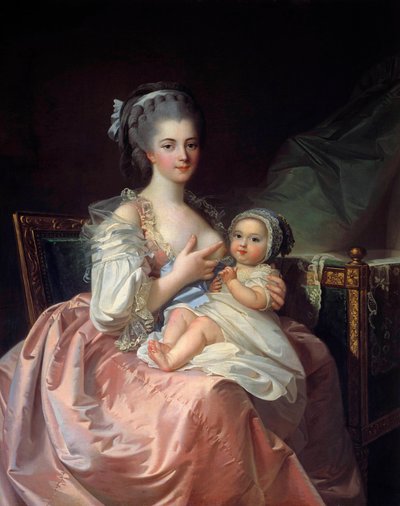 Madre amamantando a su hijo de Jean Laurent Mosnier