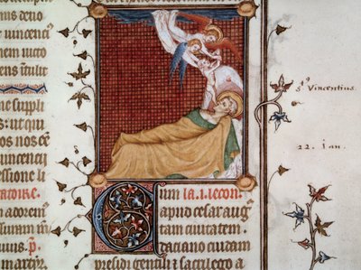 La muerte de San Vicente de Zaragoza en 304. Miniatura tomada del 